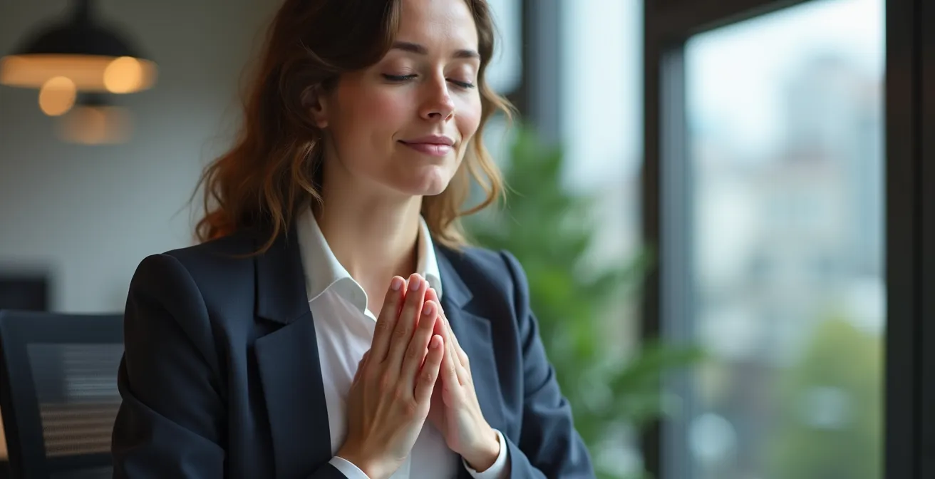 Diskrete Anwendung der 4-7-8-Atemtechnik am Schweizer Büroarbeitsplatz