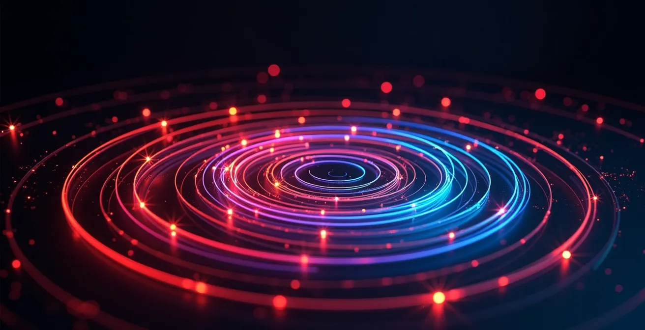 Abstraktes Bild einer Spirale aus Lichtstreifen symbolisiert den Sog der Algorithmen