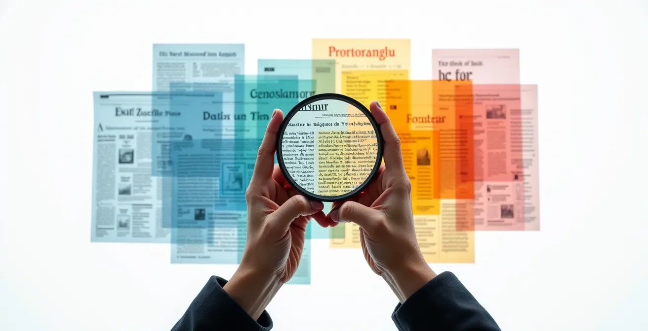 Detailaufnahme verschiedener Schweizer Nachrichtenquellen aus unterschiedlichen Perspektiven