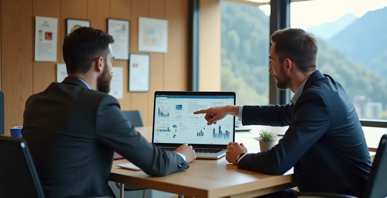 Beratungsgespräch zu Fördermitteln für Green-Tech in einem Schweizer KMU