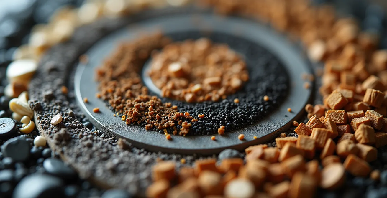 Kreislaufwirtschaft-Konzept mit Materialflüssen in Schweizer Produktionsbetrieb