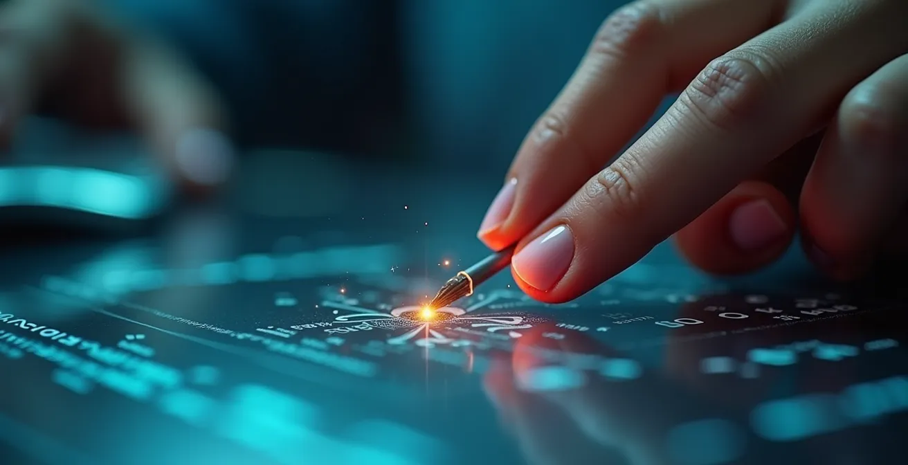 Harmonische Kollaboration zwischen Mensch und KI als Symbol für den modernen Schweizer Arbeitsmarkt