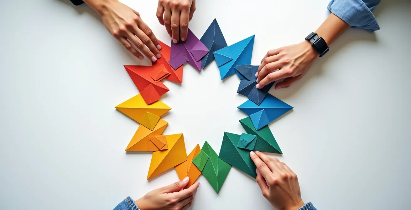 Scrum Sprint Zyklus Darstellung mit Team in Aktion